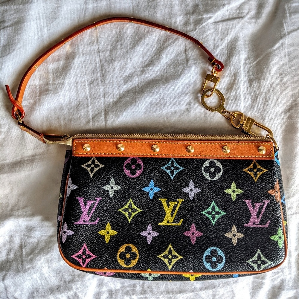 Louis Vuitton Black Rainbow Monogram Pochette 